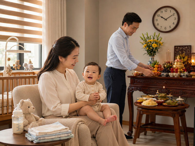 Chọn giờ cúng thôi nôi dựa trên những yếu tố nào
