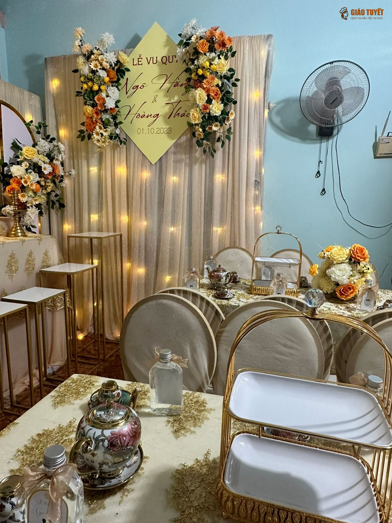 chuẩn bị khi đặt tiệc cưới tại nhà