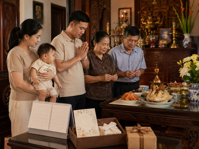 Cúng và tiệc thôi nôi có cần cùng ngày