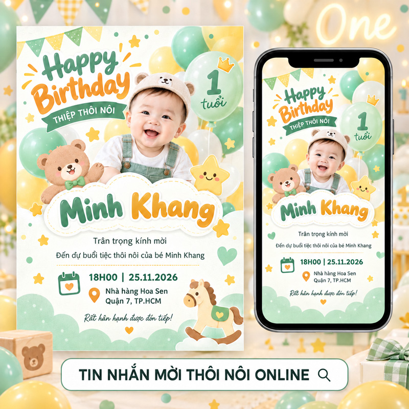 Cách viết lời mời thôi nôi qua tin nhắn
