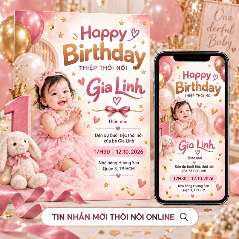 Cách viết lời mời thôi nôi qua tin nhắn