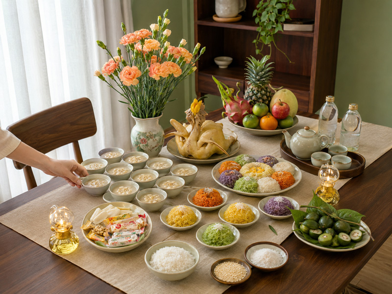 Mâm cúng thôi nôi bé trai gồm những lễ vật nào