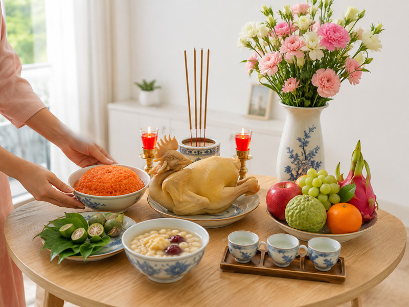 Mâm cúng thôi nôi đơn giản gồm những gì