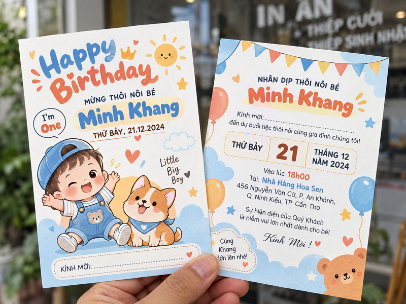 Cách tạo thiệp mời thôi nôi online