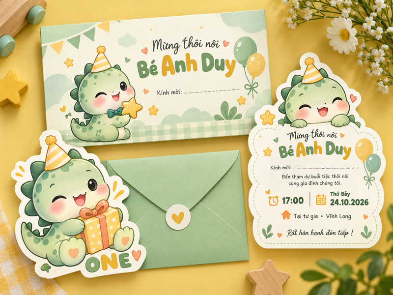 Thiệp mời thôi nôi cần có những thông tin gì