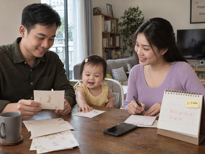 Nên gửi thiệp mời thôi nôi trước bao lâu