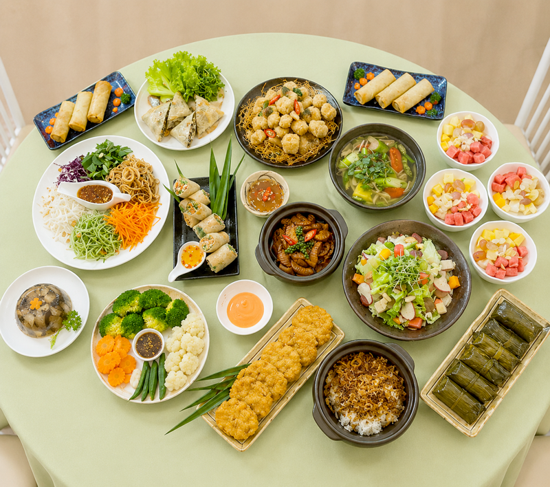 Thực đơn tiệc chay nên có mấy món