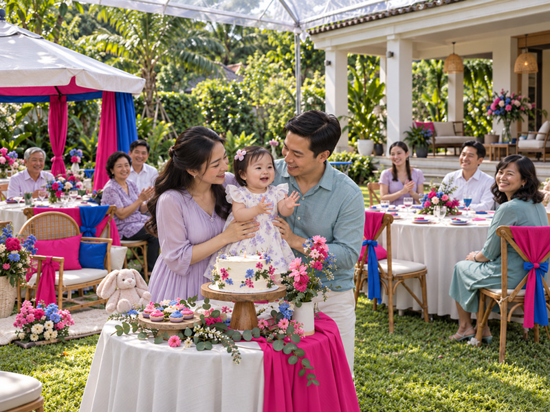 Tiệc thôi nôi ngoài trời cần chuẩn bị những gì