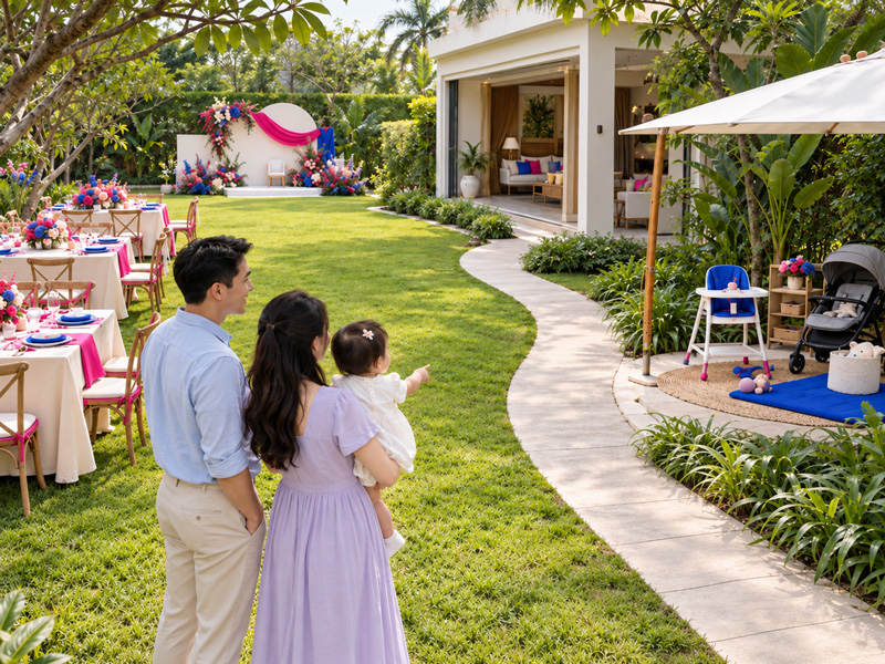 Tiệc thôi nôi ngoài trời cần chuẩn bị những gì