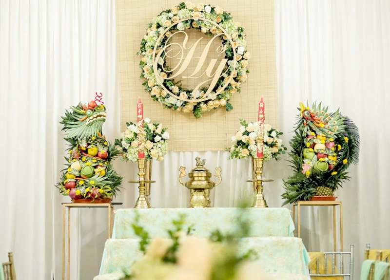 Cách trang trí bàn thờ gia tiên đám cưới đúng lễ nghi truyền thống