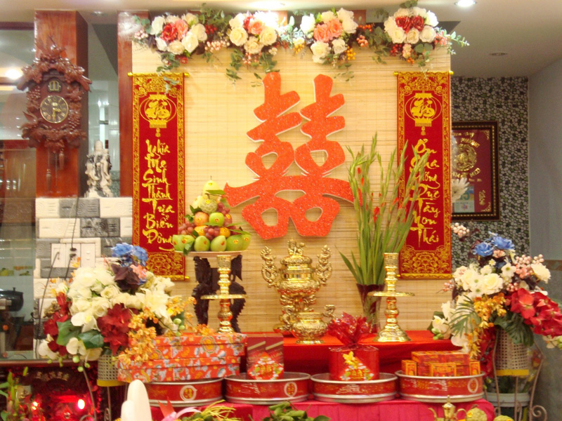 Dịch vụ trang trí đám hỏi nhà trai chuyên nghiệp