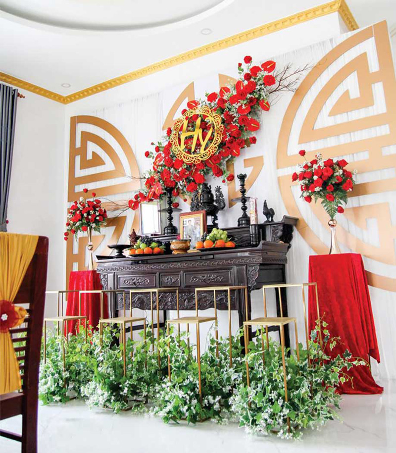 Dịch vụ trang trí gia tiên có bàn thờ chuẩn nghi lễ cưới hỏi