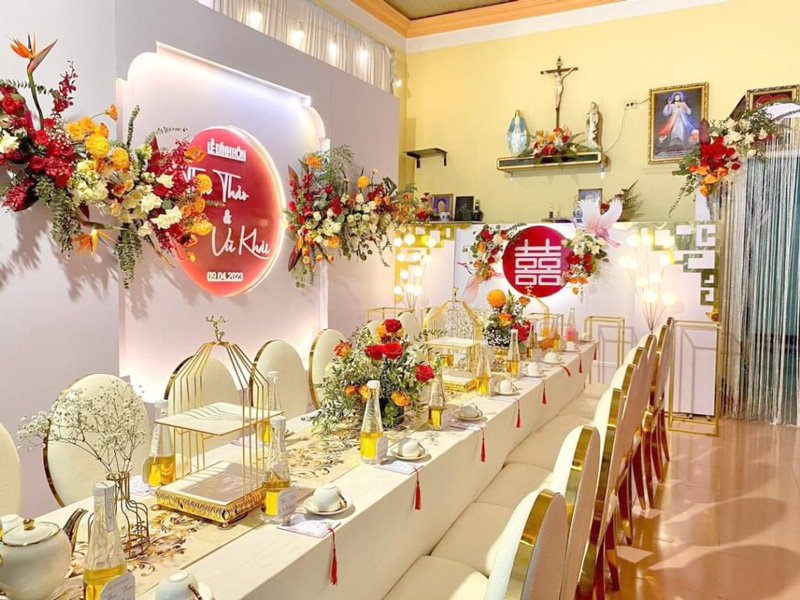 Dịch vụ trang trí gia tiên nhà gái theo nghi lễ truyền thống