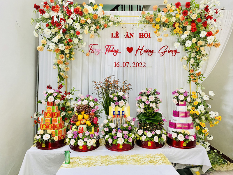 Ý nghĩa trang trí lễ ăn hỏi tại nhà gái trong phong tục Việt