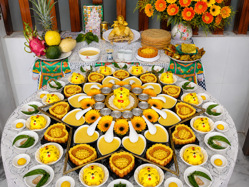 Trang trí mâm cúng thôi nôi đẹp và trang nghiêm