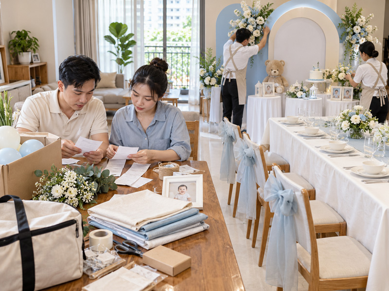 Tự tổ chức hay thuê dịch vụ thôi nôi trọn gói