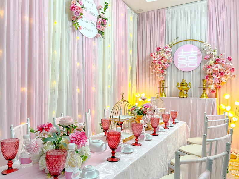 Hướng dẫn tự trang trí đám cưới tại nhà đơn giản