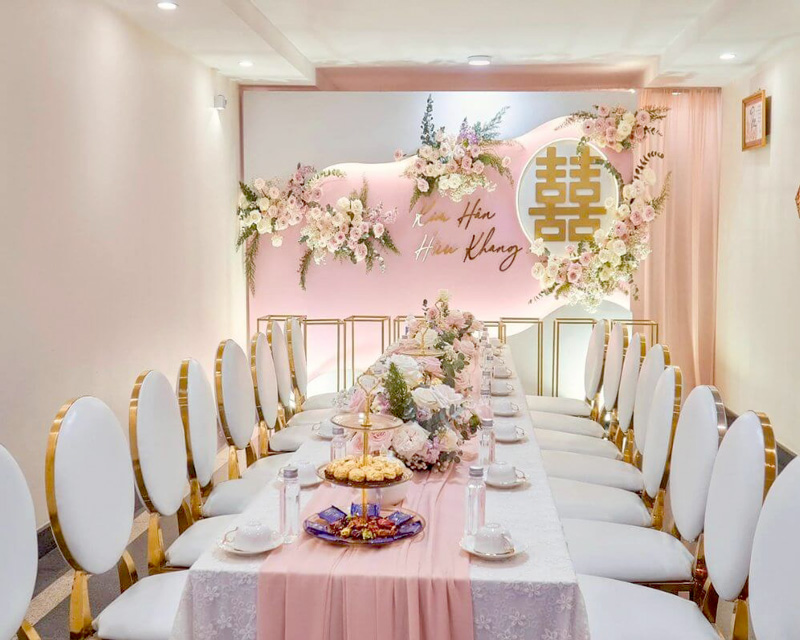 Tự trang trí đám hỏi tại nhà đơn giản theo phong cách truyền thống