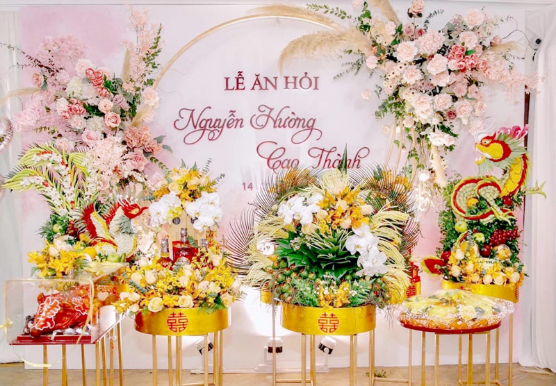 Ý nghĩa trang trí lễ ăn hỏi tại nhà gái trong phong tục Việt