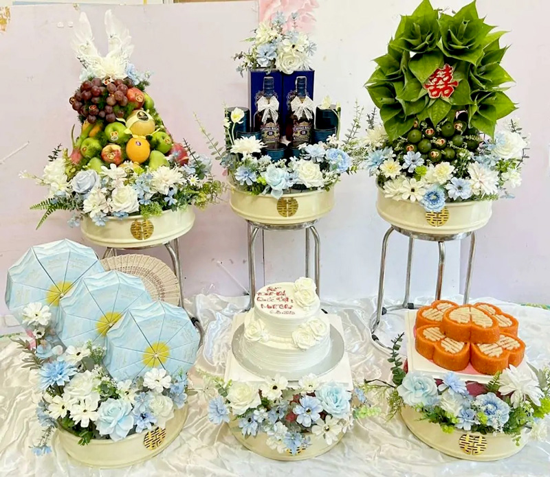 Cách trang trí mâm quả cưới để lễ rước dâu thêm trang trọng