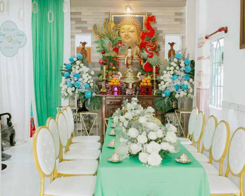 Dịch vụ trang trí gia tiên có bàn thờ chuẩn nghi lễ cưới hỏi