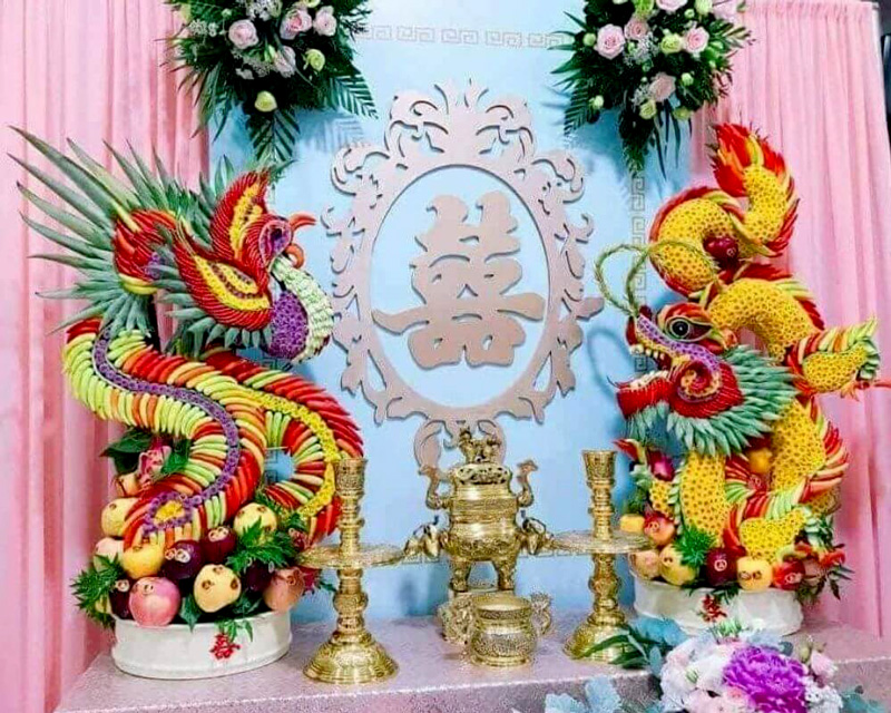 Cách trang trí bàn thờ gia tiên đám cưới đúng lễ nghi truyền thống