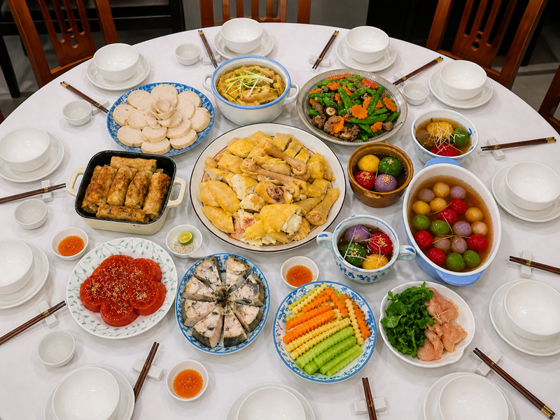 Thực đơn tiệc thôi nôi nên có mấy món