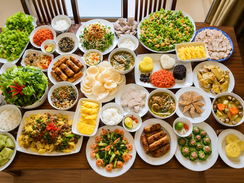 Thực đơn tiệc tân gia nên có mấy món