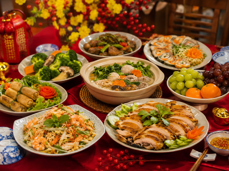 Phương pháp lên thực đơn tiệc tất niên tại nhà cân đối