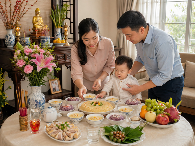 Chuẩn bị lễ cúng thôi nôi cần những gì