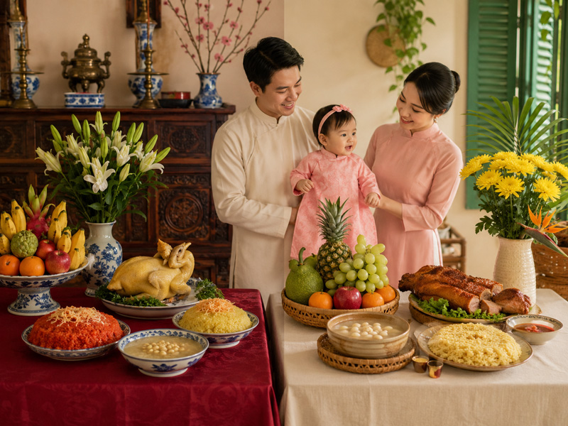 Cúng thôi nôi miền Bắc và miền Nam khác nhau thế nào