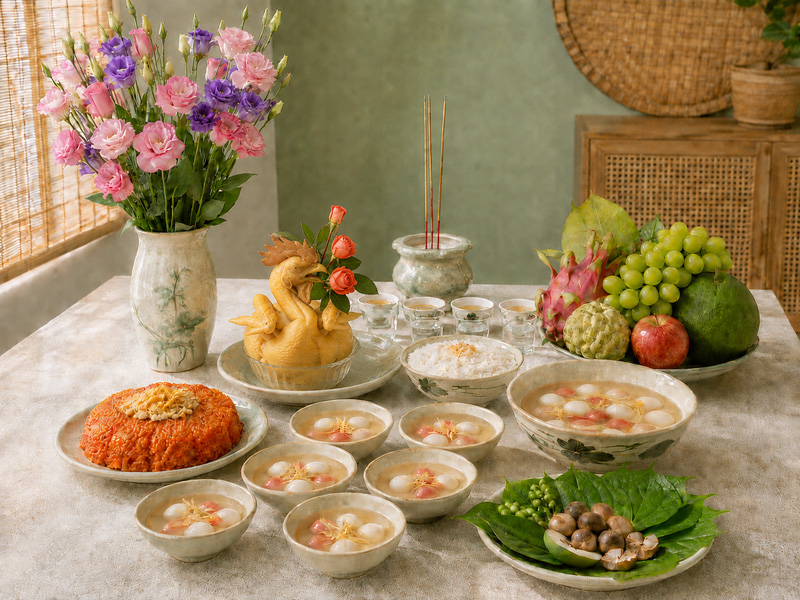 Mâm cúng thôi nôi bé gái gồm những lễ vật nào