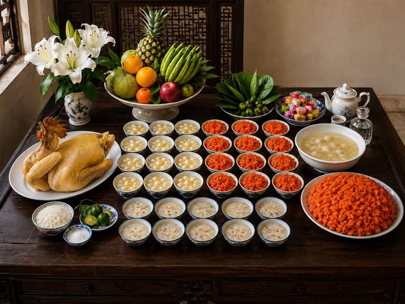 Mâm cúng thôi nôi miền Bắc thường có những gì