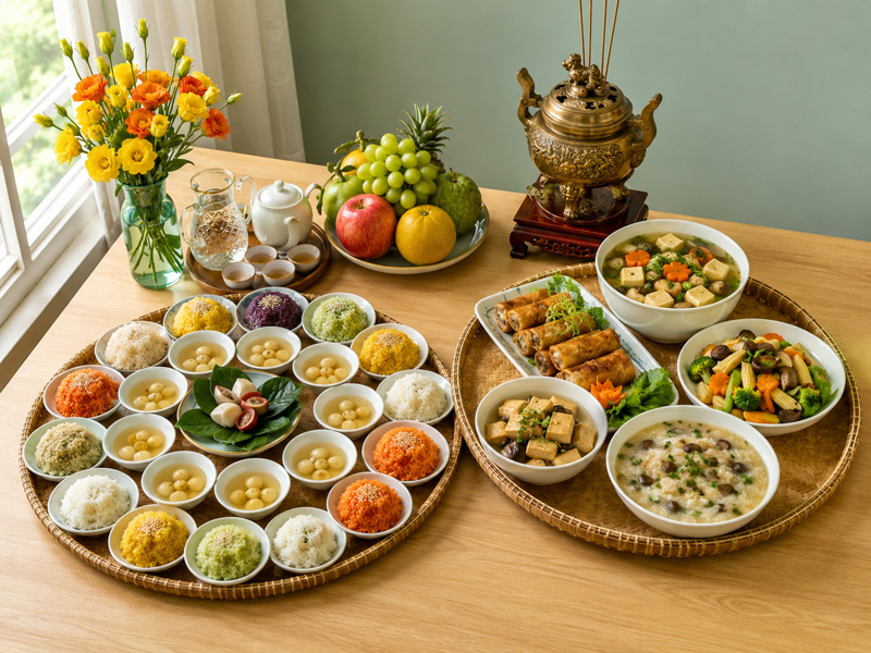 Mâm cúng thôi nôi chay cần chuẩn bị những gì